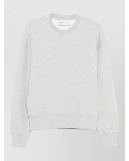 AMI White Ami De Coeur Cotton Crew Sweatshirt for men