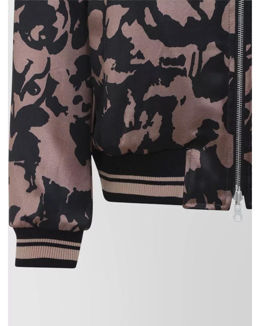 Dries Van Noten Black Floral-Print Reversible Bomber Jacket for men