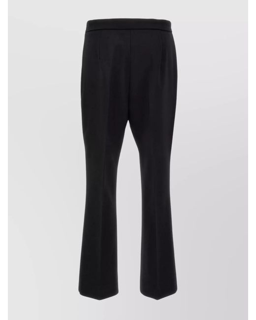 Max Mara Blue Virgin Wool Straight-Leg Trousers
