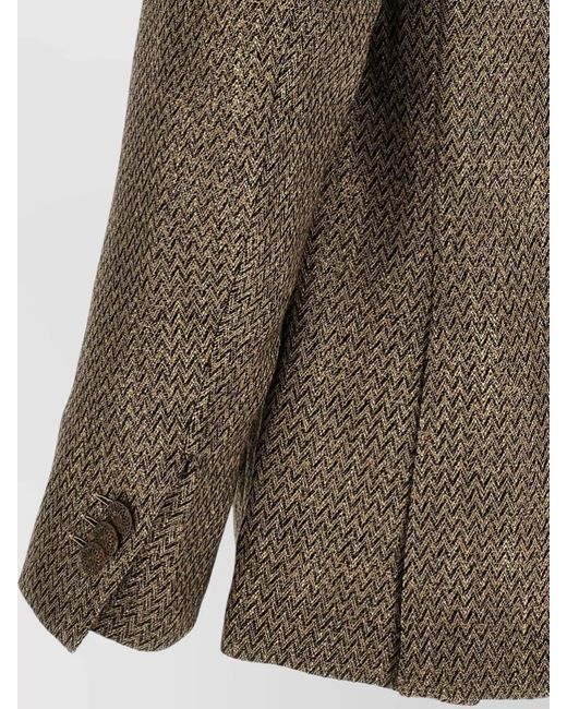 Maurizio Miri Green Single-Breasted Herringbone Blazer for men