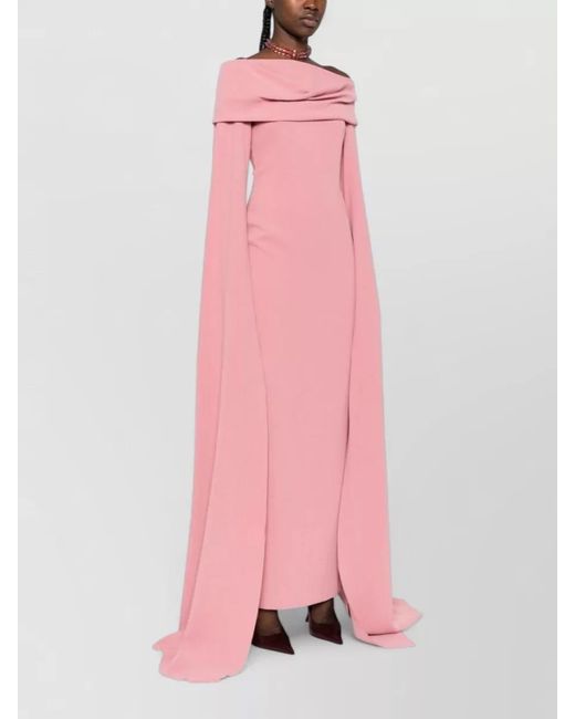 Solace London Pink Off-The-Shoulder Maxi Dress
