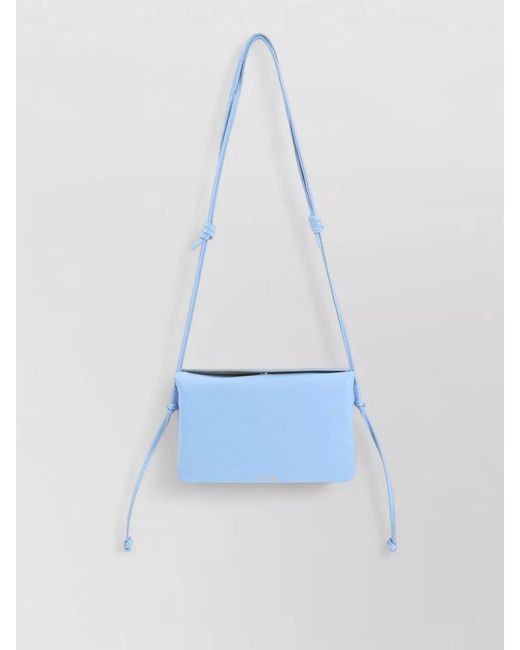 Céline Blue Trio Crossbody Bag Lamb Leather Strap