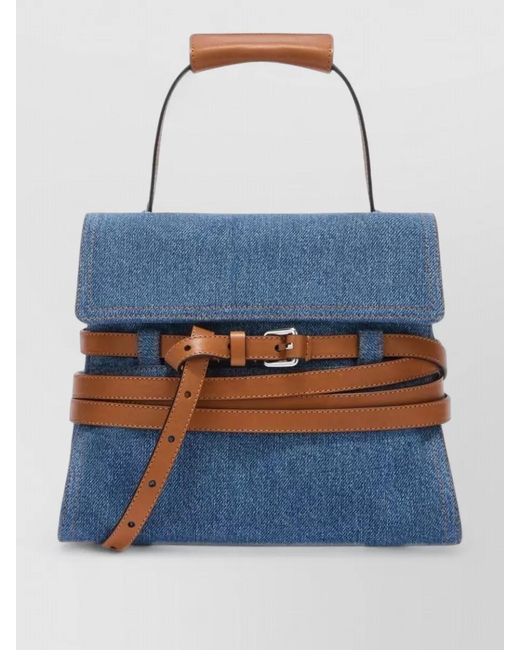 Moschino Blue Denim Shoulder Bag