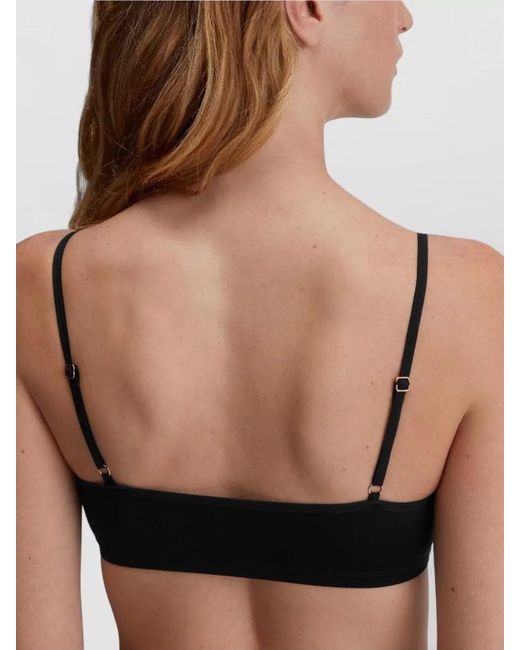 Calida Black Bustier Top Adjustable Straps Seamless Stretch