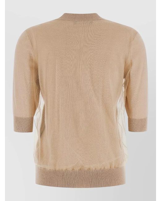 Fabiana Filippi Natural Double Layer Knitted Top