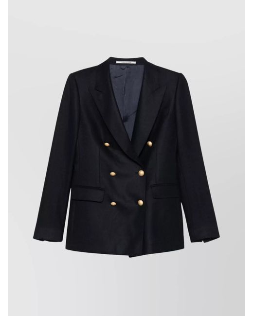 Tagliatore Blue Wool Cashmere Double-Breasted Blazer