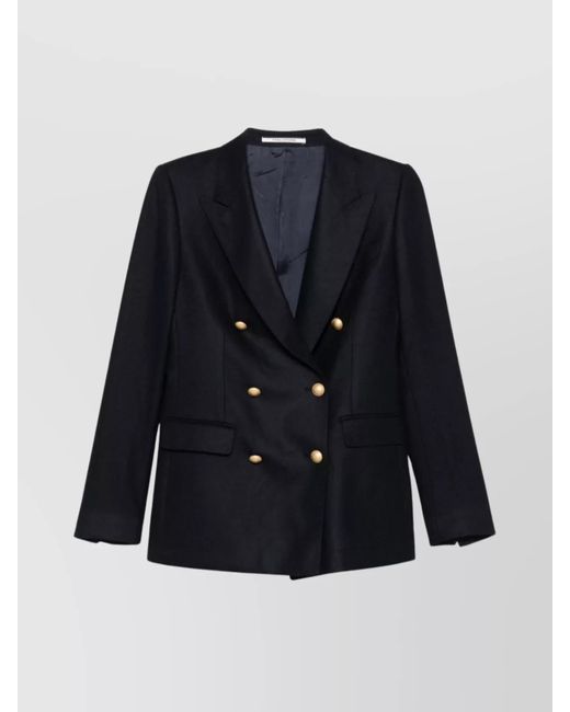 Tagliatore Blue Wool Double-Breasted Jacket Buttons