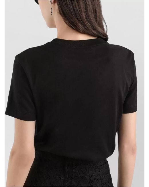Dolce & Gabbana Black Jersey Tshirt With Embroidery