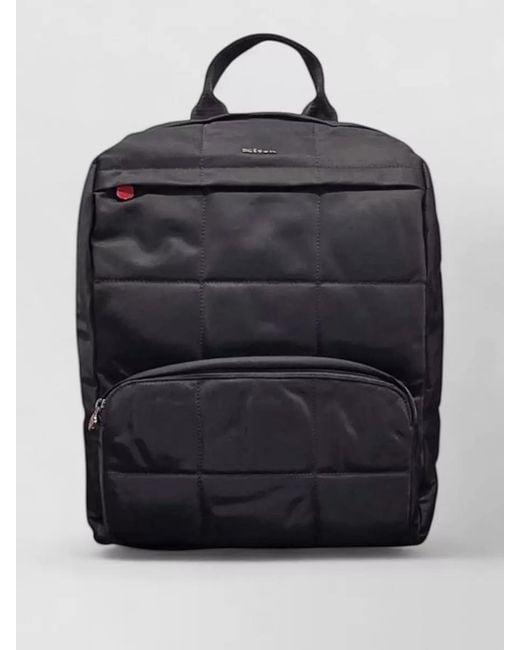 Kiton Blue Quilted Backpack Adjustable Straps Top Handle for men