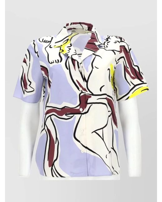 Tory Burch Blue Printed Shirt