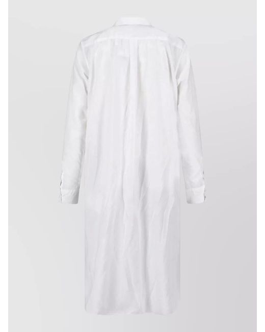 Comme des Garçons White Collared Long Sleeve Textured Top Front Pockets