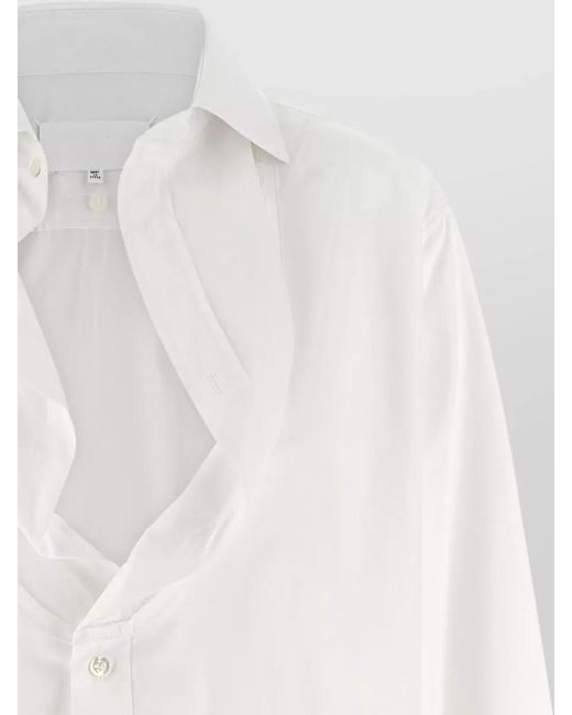 Maison Margiela White Cotton Poplin Long-Sleeve Shirt