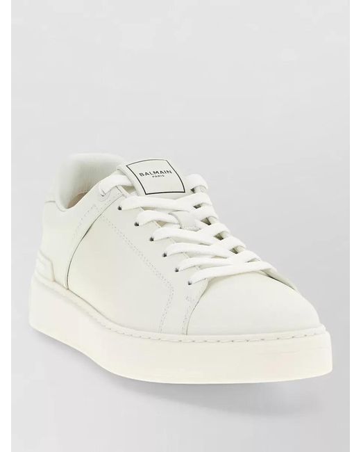 Balmain Natural Calf Leather Low-Top Sneakers