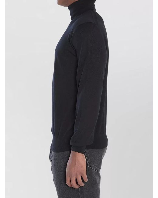 Saint Laurent Blue Fine-Knit Wool Slim-Fit Turtleneck Sweater for men