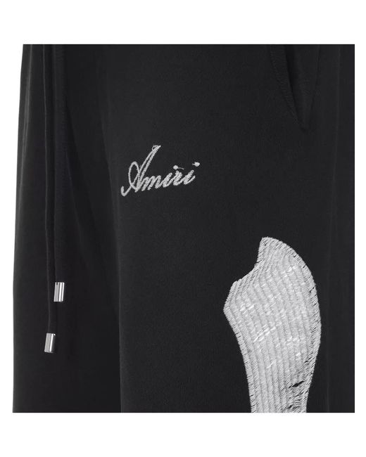 Amiri Black Cotton Oversized Sweatpants for men