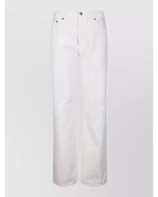 Haikure White High-Rise Straight-Leg Denim Trousers