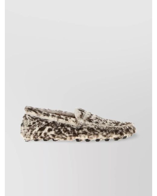 Tod's Metallic Leather Printed Loafers