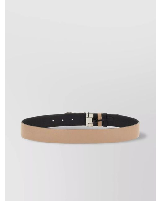Ferragamo Gray Leather Reversible Belt