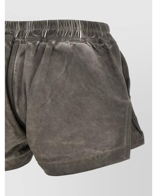 Rick Owens Gray Cotton Relaxed-Fit Shorts