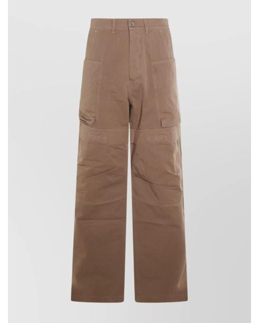 Rick Owens Brown High Waist Straight Leg Trousers With Pockets for men