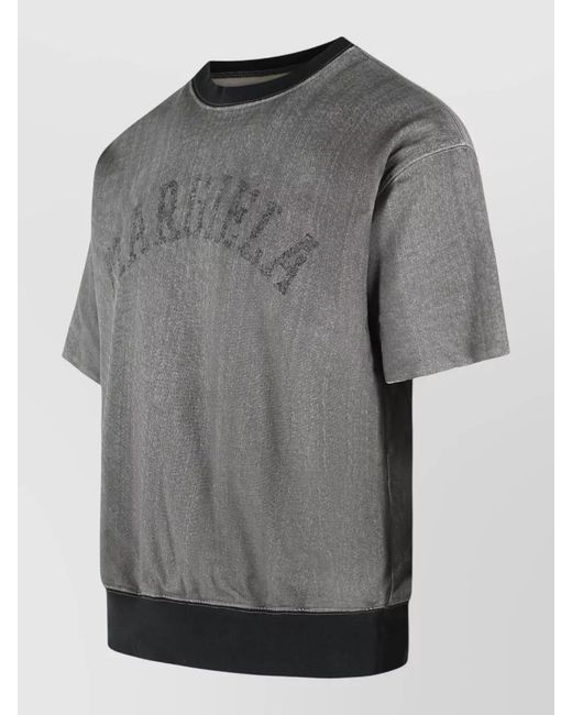 Maison Margiela Gray Viscose Cotton Crew Neck T Shirt for men