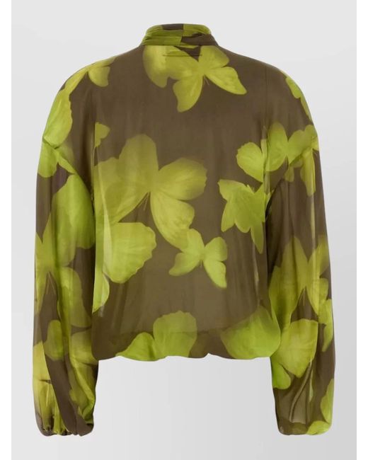 Blumarine Green Printed Blouse
