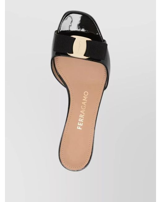 Ferragamo Multicolor Mules Sandals Open Toe Bow Detail