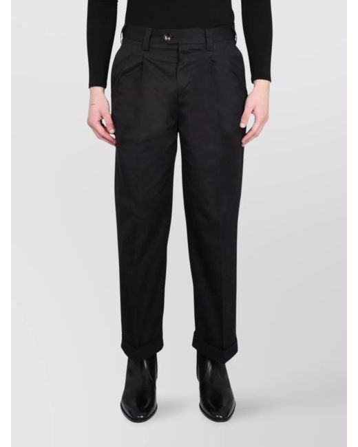 PT Torino Black Straight-Leg Trousers for men