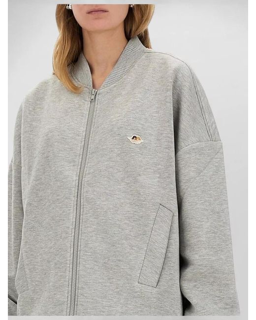 Fiorucci Gray Angel Zip Hoodie Regular Fit Knitwear