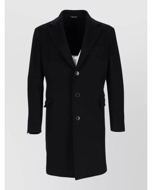 Colamarino Black Single Breasted Coat for men