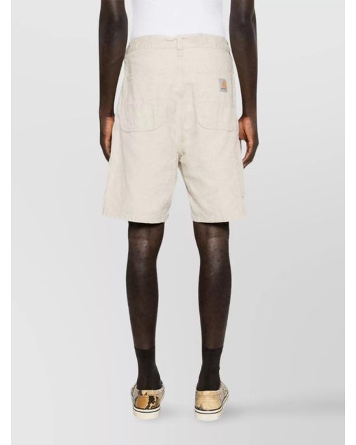 Carhartt Natural Cotton Linen Mid-Rise Wide-Leg Knee-Length Chino Shorts for men
