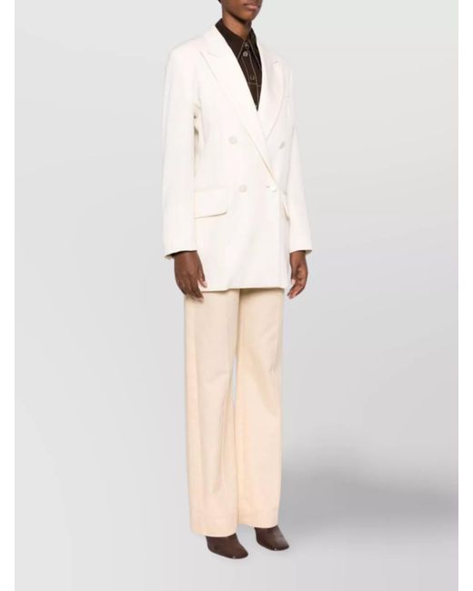 Max Mara Natural Virgin Wool Double-Breasted Blazer