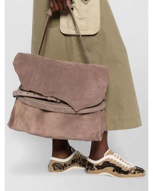 Moschino Brown Shoulder Bag Shopper Adjustable Strap Suede