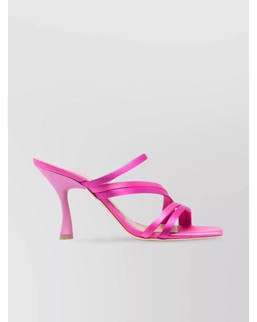 Malone Souliers Pink Satin Mules