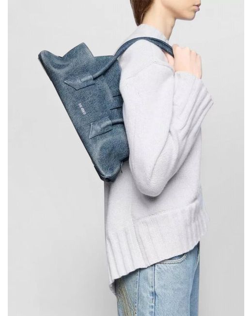 The Attico Blue La Passeggiata Small Denim Shoulder Bag Top