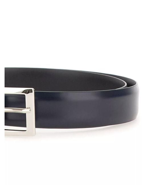 Orciani Black Adjustable Calfskin Leather Belt for men