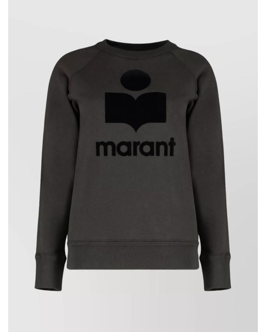 Isabel Marant Black Logo Sweatshirt Featuring Raglan Sleeves
