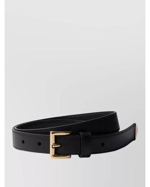 Prada Multicolor Slim Leather Belt Logo Detail