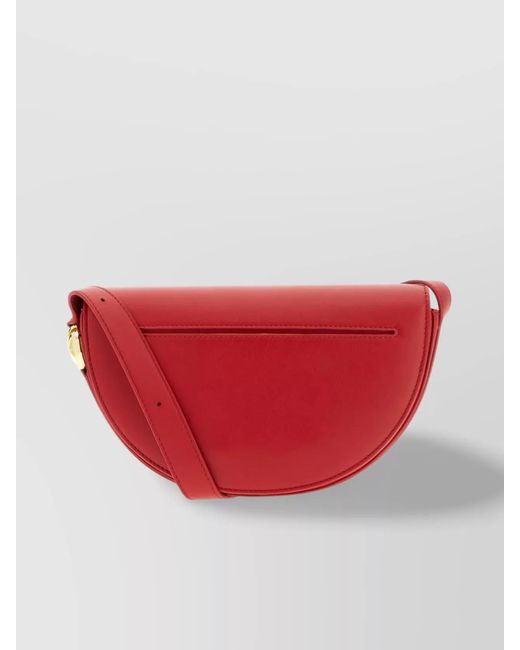 Patou Red Leather Cutout Crossbody Bag