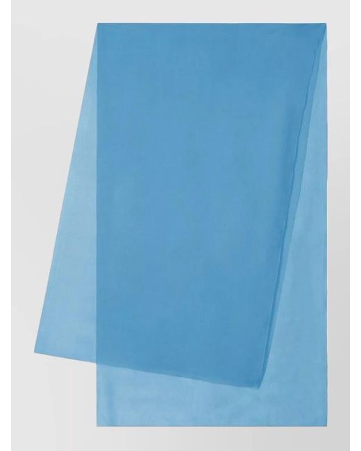 Alberta Ferretti Blue Silk Scarf Rectangular Shape Lightweight Design