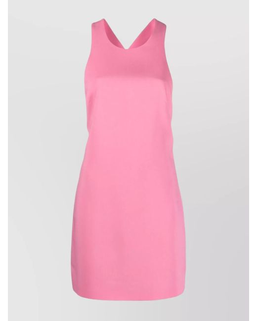 Givenchy Pink V-Neck Chain Detail Mini Dress With Open Back