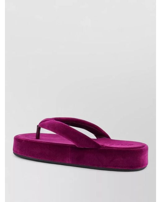 Balenciaga Purple Platform Slides Open Toe Velvet Finish