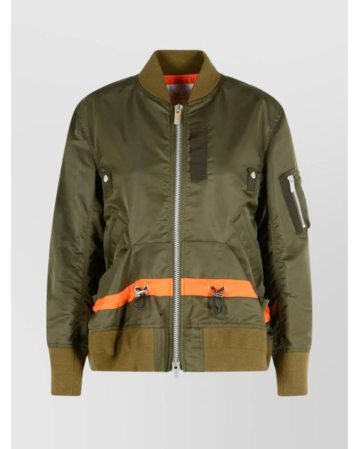 Sacai Green Nylon Bomber Jacket