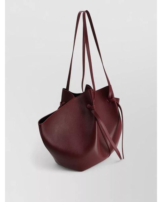 Yuzefi Purple Tote Bag Hand Design Knotted Handles Straps