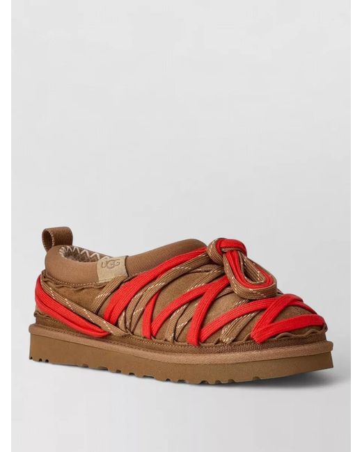 Ugg Red Suede Leather Lace Slippers for men