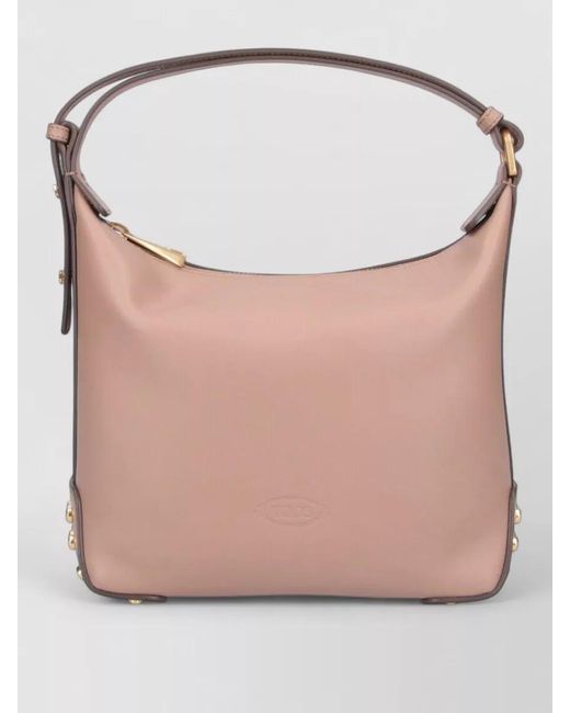 Tod's Pink Shoulder Bag Tone Hardware Studs Strap