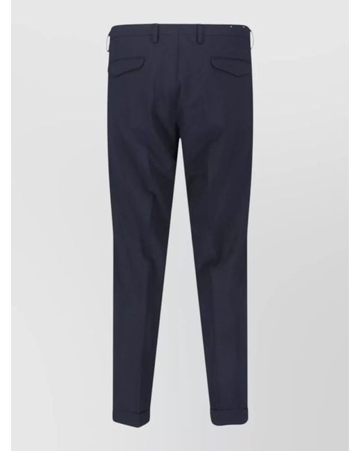 Briglia 1949 Blue Straight Leg Pants Belt Loops Back Pockets for men