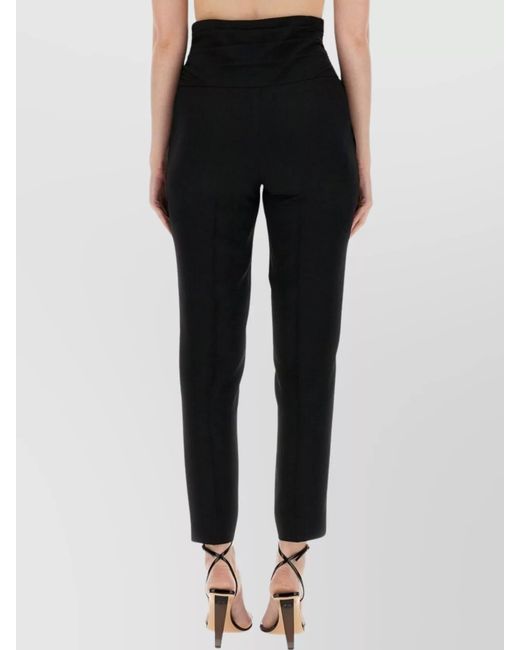 Moschino Black Slim-Fit Trousers With Heart Appliqué