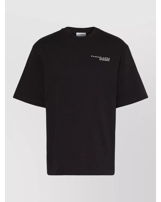 Casablanca Black Oversized Glitch Orchid Print T-Shirt for men