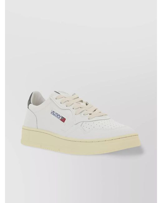 Autry Natural Perforated Toe Leather Sneakers for men